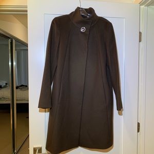 Cinzia Rocca Icons Wool & Cashmere Coat-Chocolate